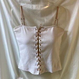 Lace-Up Camisole with Corset-Like Elements